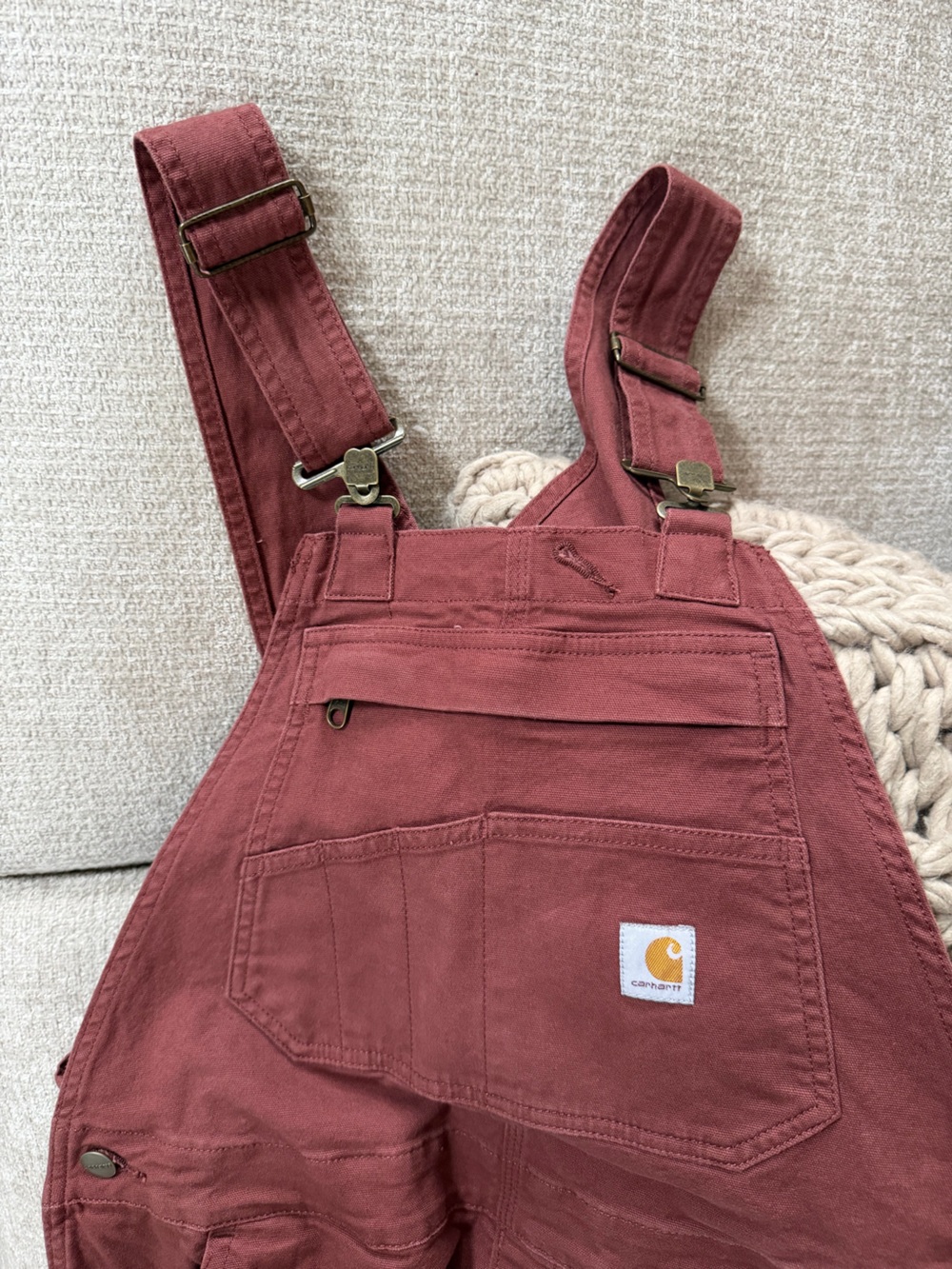 Carhartt Dusty Rose Canvas Overalls - Picture 3 of 6